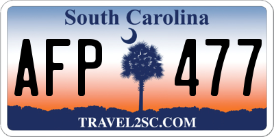 SC license plate AFP477