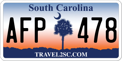 SC license plate AFP478