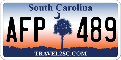 SC license plate AFP489