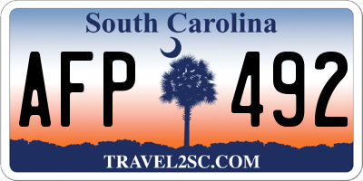 SC license plate AFP492