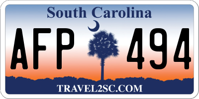 SC license plate AFP494