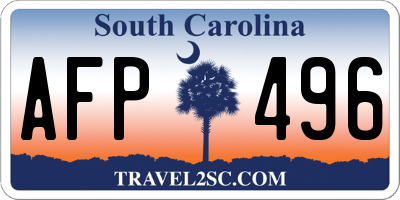 SC license plate AFP496