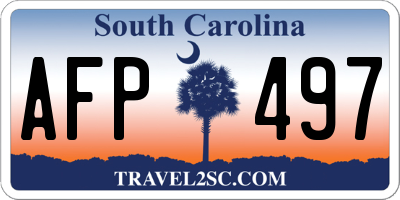 SC license plate AFP497