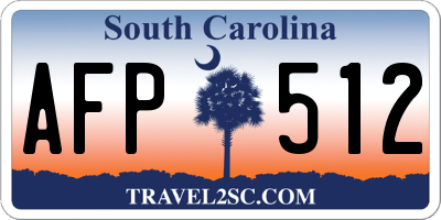 SC license plate AFP512