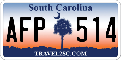 SC license plate AFP514