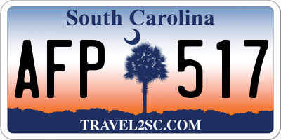 SC license plate AFP517