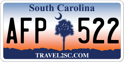 SC license plate AFP522