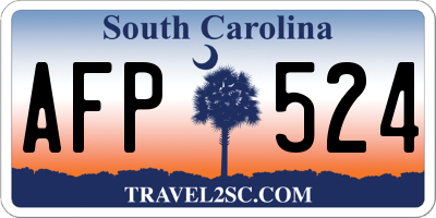 SC license plate AFP524