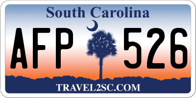 SC license plate AFP526