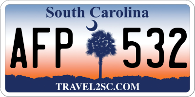 SC license plate AFP532