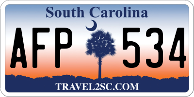 SC license plate AFP534