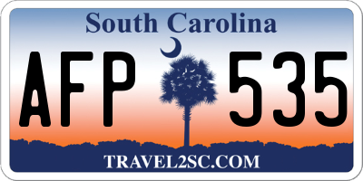 SC license plate AFP535