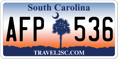 SC license plate AFP536
