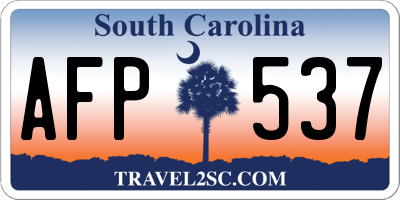 SC license plate AFP537