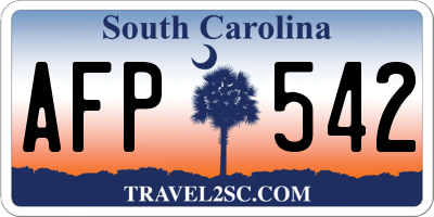 SC license plate AFP542