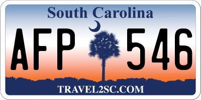 SC license plate AFP546
