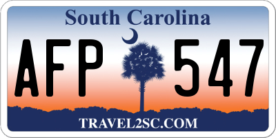 SC license plate AFP547