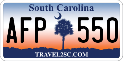SC license plate AFP550