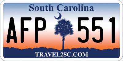 SC license plate AFP551