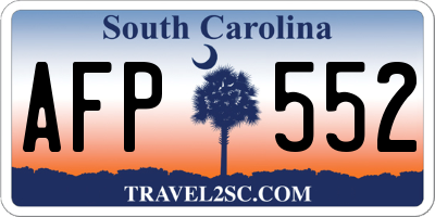 SC license plate AFP552