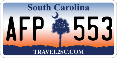 SC license plate AFP553