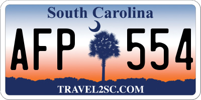 SC license plate AFP554