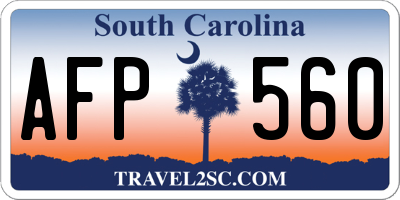 SC license plate AFP560
