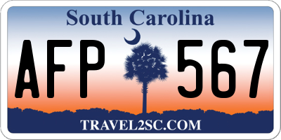 SC license plate AFP567