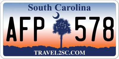SC license plate AFP578