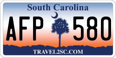 SC license plate AFP580