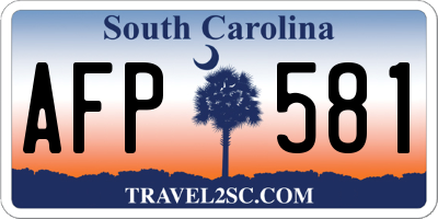 SC license plate AFP581