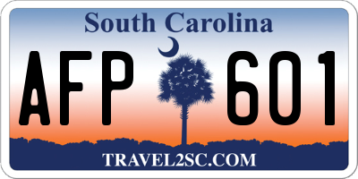 SC license plate AFP601