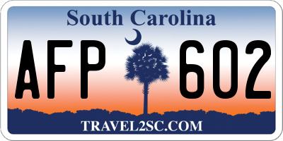 SC license plate AFP602