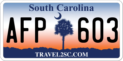 SC license plate AFP603