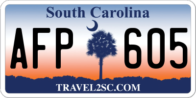 SC license plate AFP605