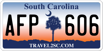 SC license plate AFP606