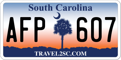 SC license plate AFP607