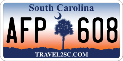 SC license plate AFP608