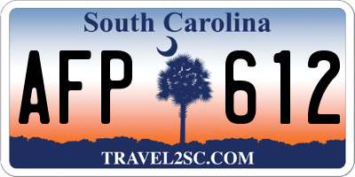SC license plate AFP612