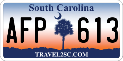 SC license plate AFP613
