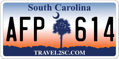SC license plate AFP614