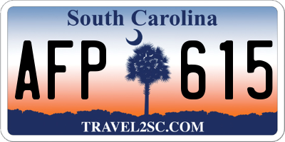 SC license plate AFP615