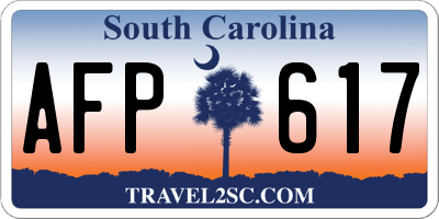 SC license plate AFP617