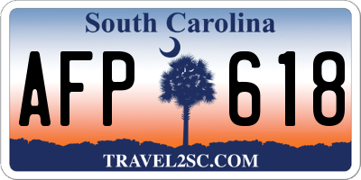 SC license plate AFP618