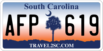 SC license plate AFP619