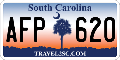 SC license plate AFP620