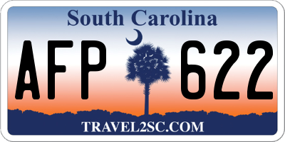 SC license plate AFP622