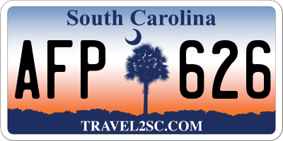 SC license plate AFP626