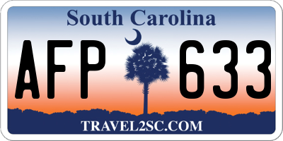 SC license plate AFP633