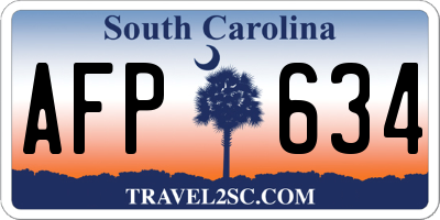 SC license plate AFP634
